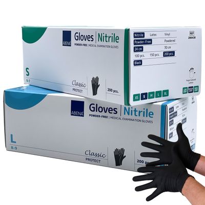 Tutkimuskäsine Abena musta nitriili 200kpl Koko L
