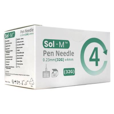 SOL-M kynäneula koko 32G x 4 mm 100 kpl