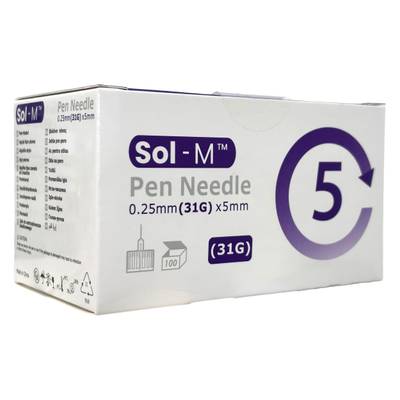 SOL-M kynäneula koko 31G x 5 mm 100 kpl
