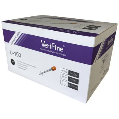 VeriFine U100 turvainsuliiniruisku 0,3 ml