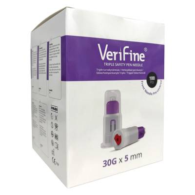 Verifine Triple turvakynäneula 30 G x 5 mm