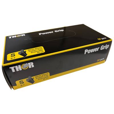 THOR Power Grip nitriilikäsine musta 50 kpl
