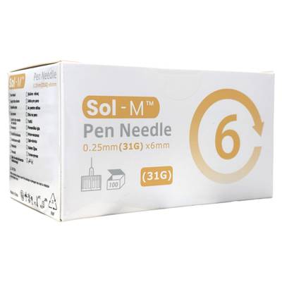 SOL-M kynäneula koko 31G x 6 mm 100 kpl