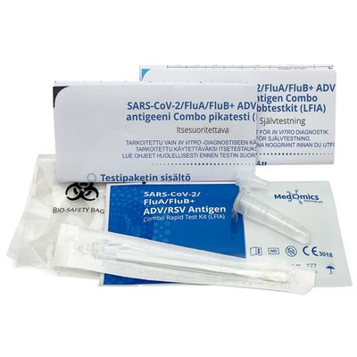 MedOmics 5in1 COVID+INFLU A/B Adv/rsv yhdistelmäpikatesti