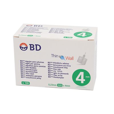 BD Micro-Fine + Kynäneula 100kpl (4mm) BD Micro-Fine + Kynäneula 100kpl (4mm)