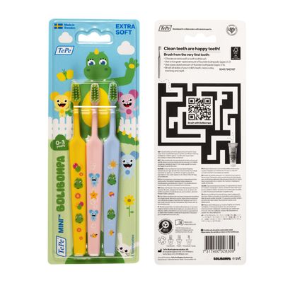 TePe Mini Extra Soft 3 kpl Bolibompa-hammasharja TePe Mini Extra Soft 3 kpl Bolibompa-hammasharja