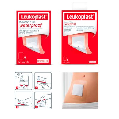 Leukomed T Plus vedenkestävä ja imukykyinen haavasidos