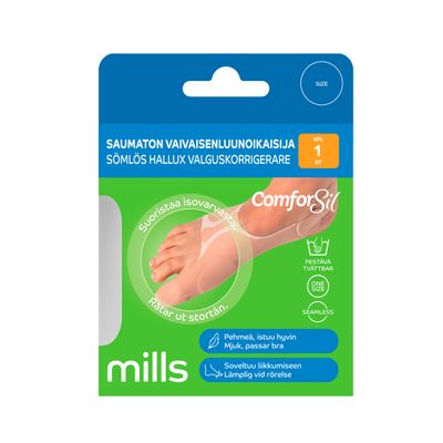 Mills Comforsil Saumaton Vaivaisenluunoikaisija, vasen, 1 kpl