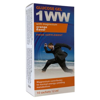 Glukoosigeeli 1WW 10 annosta Appelsiini + magnesium Glukoosigeeli 1WW 10 annosta Appelsiini + magnesium