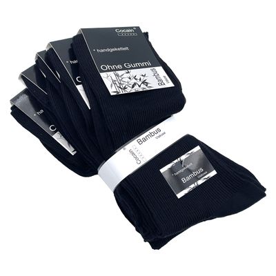 Bambusukat (5 paria), Koko 43/46, Musta Bambusukat (5 paria), Koko 43/46, Musta