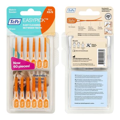 TePe EasyPick Hammastikku Koko XS/S Oranssi 60 kpl