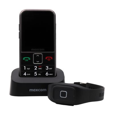 Maxcom puhelin MM735BB Turvarannekkeella ja GPS paikantimella