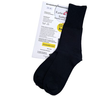 Karkelon Sukka Hyvänolon pohjesukka musta 46-48 Karkelon Sukka Hyvänolon pohjesukka musta 46-48
