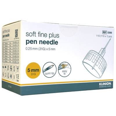 Klinion soft fine plus kynäneula 31G (0,25 mm) x 5 mm Klinion soft fine plus kynäneula 31G (0,25 mm) x 5 mm