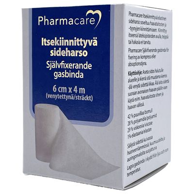 Pharmacare Itsekiinnittyvä sideharso 6 cm x 4 m 1 kpl