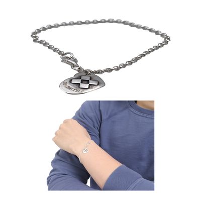 Diabetestunnus, pieni sydän + papuketjurannekoru Rannekorun pituus 16,5 cm