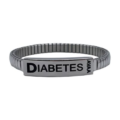 Diabetestunnus, kapea venyvä teräsranneke (17,5 cm) Diabetestunnus, kapea venyvä teräsranneke (17,5 cm)