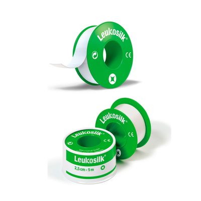 Leukosilk teippi (2,5cm x 5m, snap ring) Leukosilk teippi (2,5cm x 5m, snap ring)