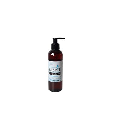 Steril hajusteeton käsidesi tummassa pumppupullossa 250ml
