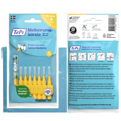 TePe Hammasväliharja Original 0,7mm Keltainen 8 kpl TePe Hammasväliharja Original 0,7mm Keltainen 8 kpl