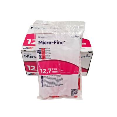 Embecta Micro-Fine + U-40 insuliiniruisku 1ml, 29G, 12,7mm