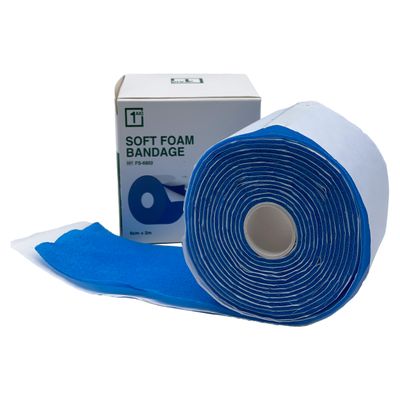 1Aid Soft Foam laastari/side sininen 6 cm x 2 m