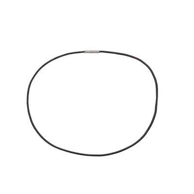 Musta nahkainen kaulanauha 50 cm